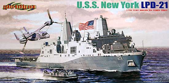 ドック型輸送揚陸艦 LPD-21 U.S.S. ニューヨーク プラモデル (サイバーホビー 1/700 Modern Sea Power Series No.7110) 商品画像