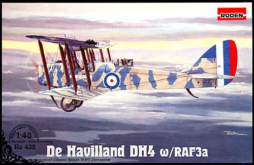 デ・ハビランド DH4 w/RAF3a 単発複葉爆撃・迎撃機 プラモデル (ローデン 1/48 エアクラフト プラモデル No.Ro432) 商品画像