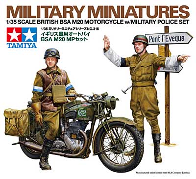 イギリス軍用オートバイ BSA M20 MPセット プラモデル (タミヤ 1/35 ミリタリーミニチュアシリーズ No.316) 商品画像