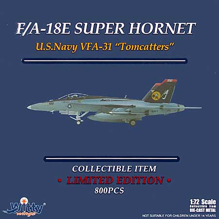 F/A-18E スーパーホーネット VFA-31 トムキャッターズ CAG (AJ100) 完成品 (ウイッティ・ウイングス 1/72 スカイ ガーディアン シリーズ （現用機） No.75180) 商品画像