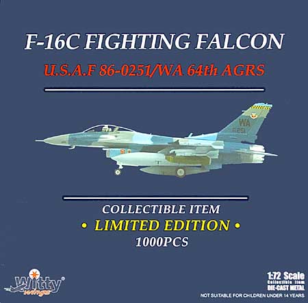 F-16C ファイティング ファルコン 64th アグレッサー飛行隊 ネリスAFB (86-0251/WA) 完成品 (ウイッティ・ウイングス 1/72 スカイ ガーディアン シリーズ （現用機） No.75174) 商品画像