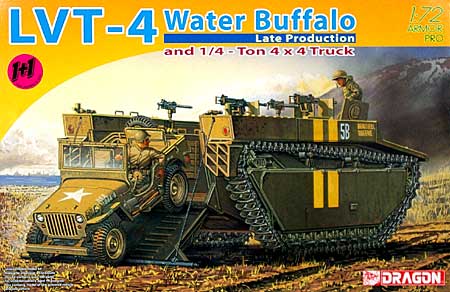 LVT-4 ウォーター・バッファロー (後期型) & 1/4トン 4×4 トラック プラモデル (ドラゴン 1/72 ARMOR PRO (アーマープロ) No.7389) 商品画像