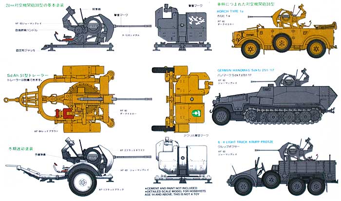 ドイツ 20mm対空機関砲 38型 (Sd.Ah.51トレーラー付） プラモデル (タミヤ 1/35 ミリタリーミニチュアシリーズ No.102) 商品画像_1