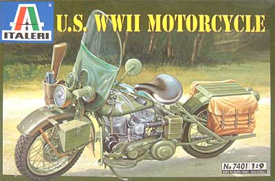 アメリカ軍オートバイ　WWII プラモデル (イタレリ 1/9　軍用バイクシリーズ No.7401) 商品画像