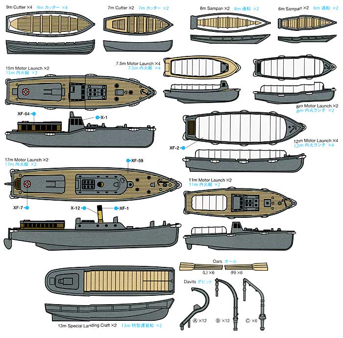 日本艦 艦載艇セット タミヤ プラモデル