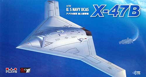アメリカ海軍 無人爆撃機 X-47B プラモデル (プラッツ 1/72 プラスチックモデルキット No.AC-007) 商品画像