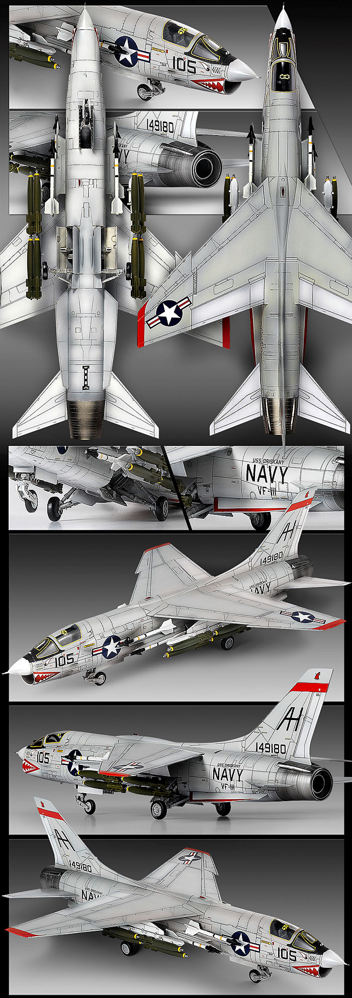 F-8E クルセイダー VF-111 サンダウナーズ プラモデル (アカデミー 1/72 Scale Aircrafts No.12434) 商品画像_2