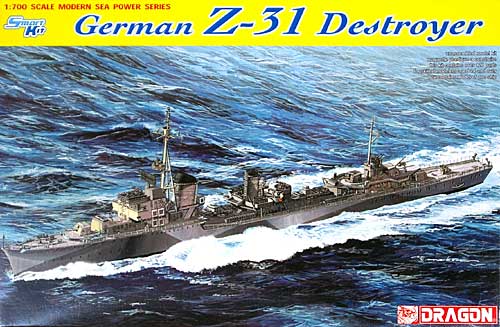 ドイツ駆逐艦 Z-31 (スマートキット) プラモデル (ドラゴン 1/700 Modern Sea Power Series No.7126) 商品画像
