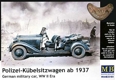 ドイツ 4輪乗用車 170V オープン座席タイプ 1936 (Polizei-Kubelsitzwagen ab 1937) プラモデル (マスターボックス 1/35 ミリタリーミニチュア No.MB35101) 商品画像