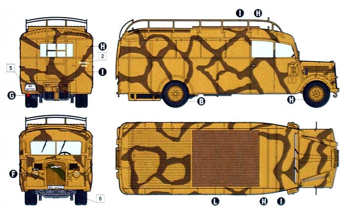 ドイツ オペル軍用 移動指揮指令バス (オペル 3.6-47 オムニバス) プラモデル (ローデン 1/72 AFV MODEL KIT No.723) 商品画像_1