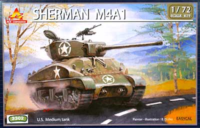 シャーマン M4A1 プラモデル (エース コーポレーション 1/72 HOBBY MODEL KIT No.3302) 商品画像
