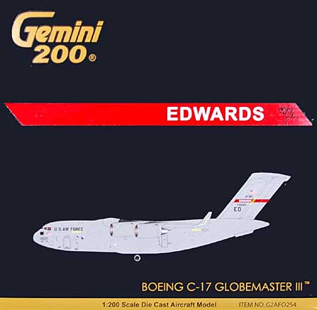 C-17 グローブマスター U.S.A.F. 412th TW 418th FLTS エドワーズ空軍基地 87-0025 完成品 (ジェミニ ジェット 1/200 ジェミニ 200 （Gemini 200） No.G2AFO254) 商品画像