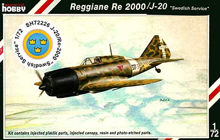 イタリア レジオーネ Re2000/J-20 スウェーデン戦闘機 プラモデル (スペシャルホビー 1/72 エアクラフト No.72226) 商品画像