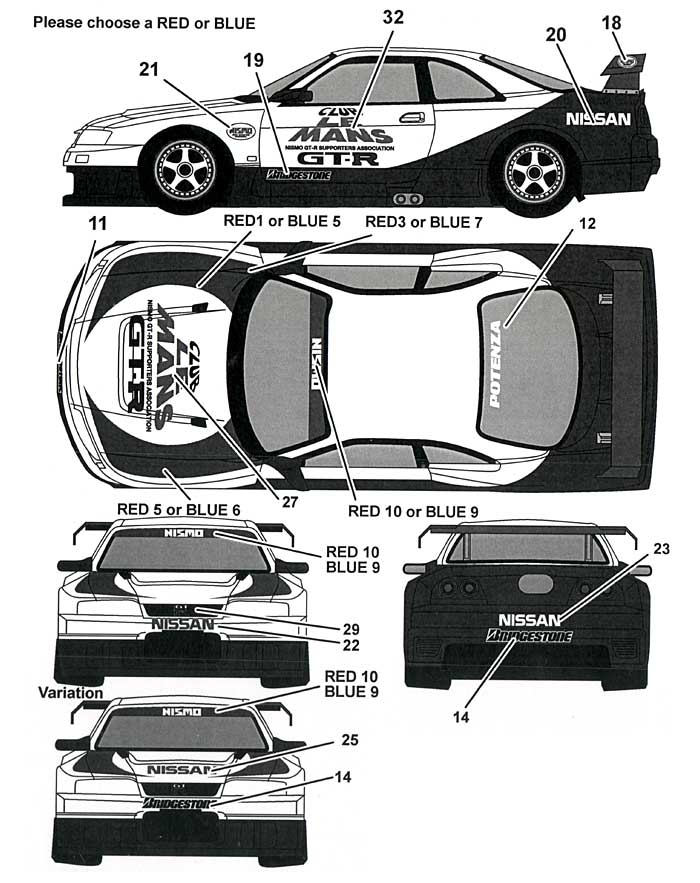 ニスモ GT-R クラブ ル・マン 1995 アクセサリーデカール デカール (タブデザイン 1/24 デカール No.TABU-24022) 商品画像_1