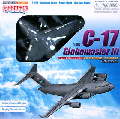 C-17 グローブマスター 3 アメリカ空軍 第62空輸航空団 マッコード空軍基地 完成品 (ドラゴン 1/400 ウォーバーズシリーズ No.56261) 商品画像
