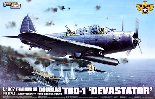 ダグラス TBD-1 デバステーター VT-8 ミッドウェイ 1942 プラモデル (グレートウォールホビー 1/48 エアモデル No.L4807) 商品画像