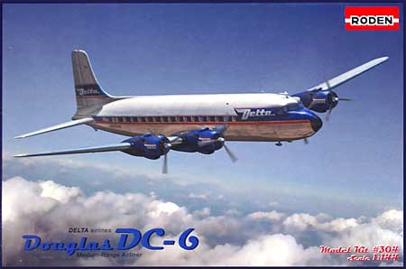 アメリカ ダグラス DC-6 四発旅客機 1950年代 プラモデル (ローデン 1/144 エアクラフト No.304) 商品画像
