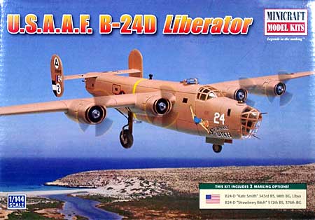 アメリカ陸軍航空軍 B-24D リベレーター プラモデル (ミニクラフト 1/144 軍用機プラスチックモデルキット No.14636) 商品画像