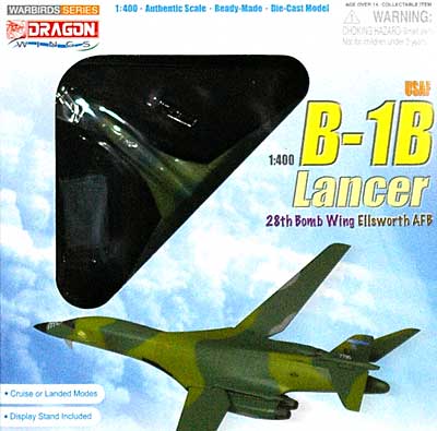 B-1B ランサー 第28爆撃航空団 エルワース空軍基地 (ヨーロピアン・ワン迷彩) 完成品 (ドラゴン 1/400 ウォーバーズシリーズ No.56225) 商品画像