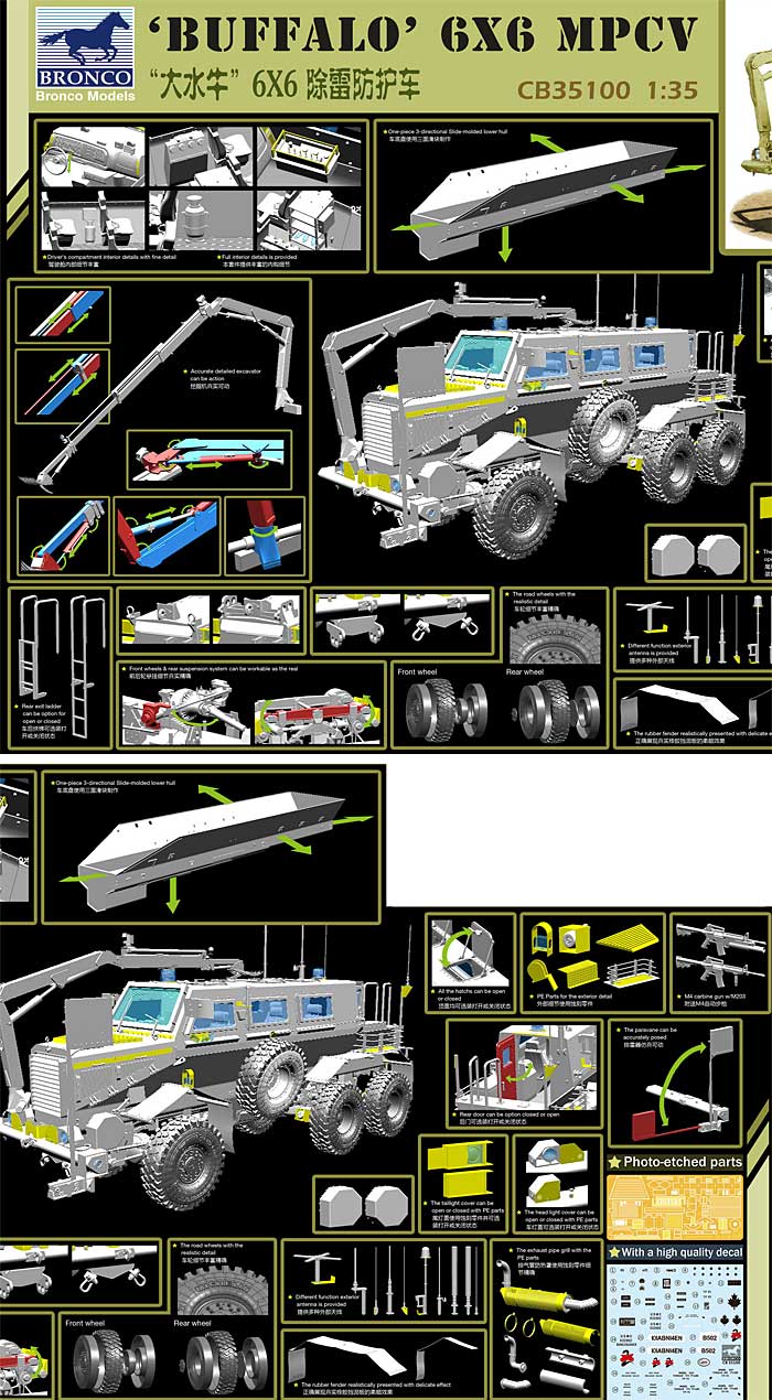 アメリカ バッファロー MPCV 地雷除去車両 プラモデル (ブロンコモデル 1/35 AFVモデル No.CB35100) 商品画像_2