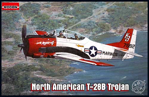 ノースアメリカン T-28B トロージャン (複座レシプロ練習機) プラモデル (ローデン 1/48 エアクラフト プラモデル No.441) 商品画像