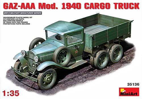 GAZ-AAA Mod.1940 カーゴトラック プラモデル (ミニアート 1/35 WW2 ミリタリーミニチュア No.35136) 商品画像