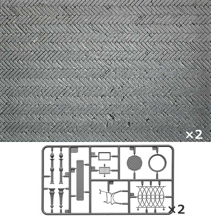 ジオラマベース 48 (煉瓦づくりの道路) プラモデル (ミニアート 1/35 ダイオラマシリーズ No.36048) 商品画像_1