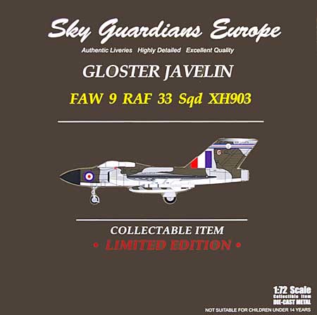 グロスター ジャベリン FAW 9 イギリス空軍 33sqd (XH903) 完成品 (ウイッティ・ウイングス 1/72 スカイ ガーディアン シリーズ （現用機） No.24397) 商品画像