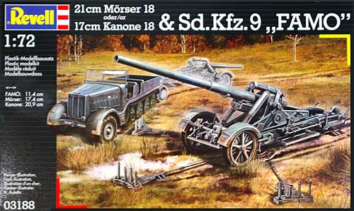 21cm モーゼル 18 or 17cm カノーネ 18 & Sd.Kfz.9 FAMO プラモデル (レベル 1/72　ミリタリー No.03188) 商品画像