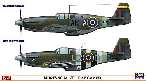 ムスタング Mk.3 RAF コンボ (2機セット) プラモデル (ハセガワ 1/72 飛行機 限定生産 No.01985) 商品画像
