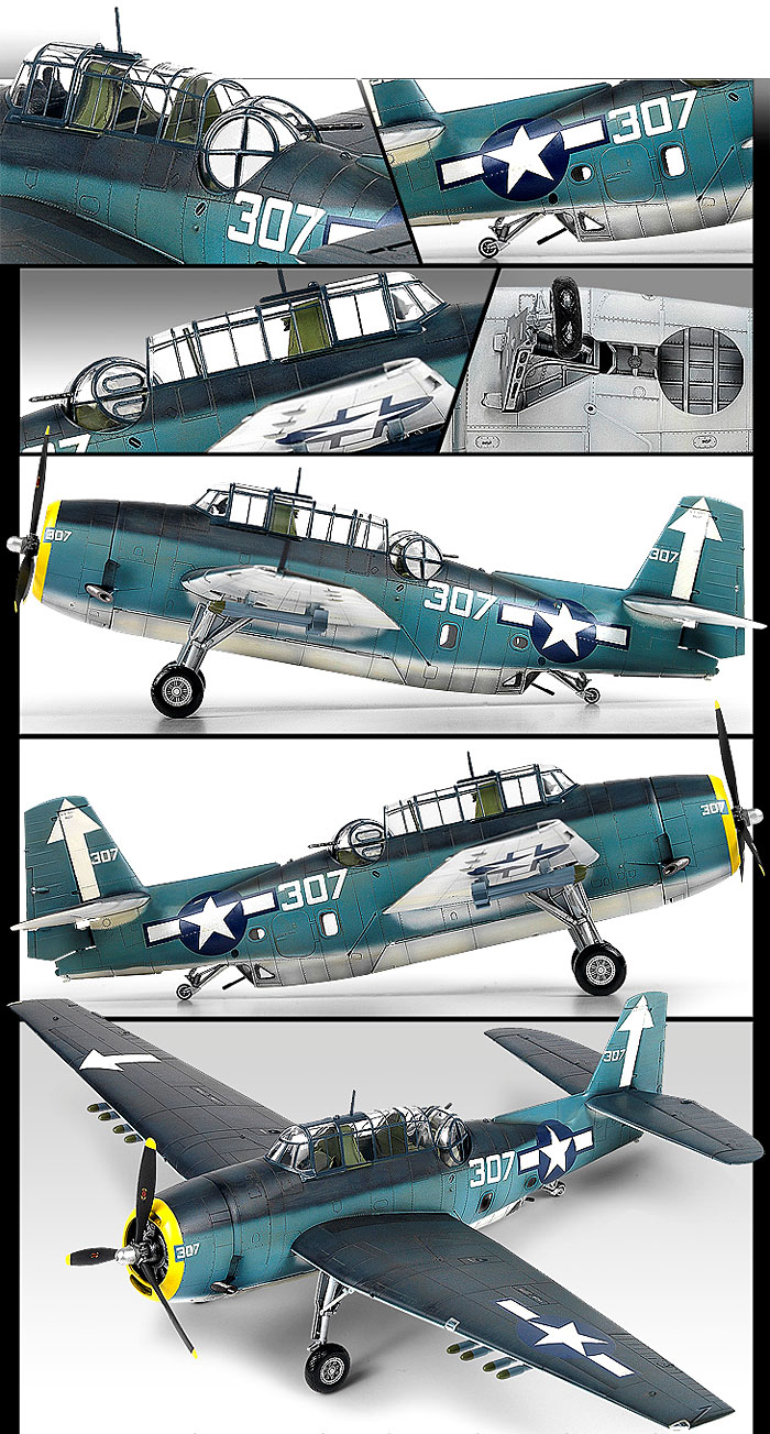 TBM-3 アベンジャー USS バンカー ヒル プラモデル (アカデミー 1/48 Aircrafts No.12285) 商品画像_3