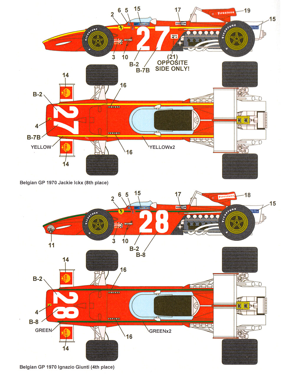 フェラーリ 312B デカール PART.2 デカール (スタジオ27 F-1 オリジナルデカール No.DC608R) 商品画像_2