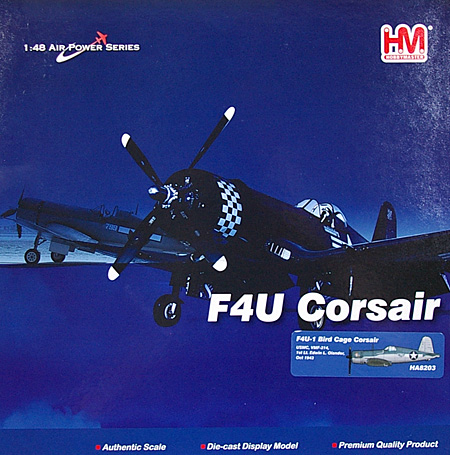 F4U-1 バードケージ コルセア アメリカ海兵隊 VMF-214 完成品 (ホビーマスター 1/48 エアパワー シリーズ （レシプロ） No.HA8203) 商品画像