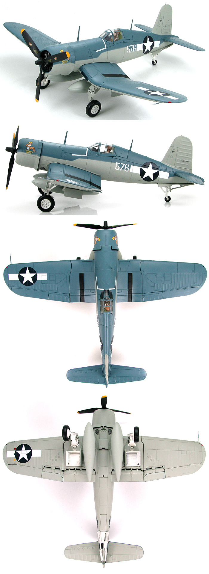 F4U-1 バードケージ コルセア アメリカ海兵隊 VMF-214 完成品 (ホビーマスター 1/48 エアパワー シリーズ （レシプロ） No.HA8203) 商品画像_3