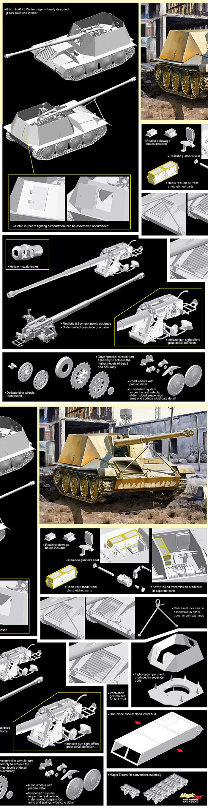 ドイツ 8.8cm Pak43 ヴァッフェントレーガー アルデルト/ラインメタル試作車 プラモデル (サイバーホビー 1/35 AFV シリーズ （'39～'45 シリーズ） No.6728) 商品画像_2