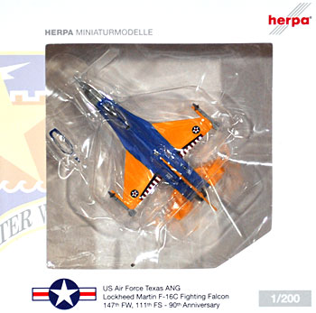 F-16C ファイティングファルコン アメリカ空軍 テキサスANG 147FW 111FS 90周年記念塗装 完成品 (ヘルパ herpa Wings （ヘルパ ウイングス） No.555043) 商品画像
