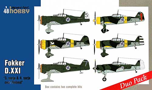 フォッカー D.21 3sarja & 4sarja フィンランド上空 (2機セット) プラモデル (スペシャルホビー 1/48 エアクラフト No.SH48124) 商品画像