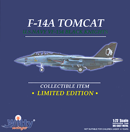 F-14A トムキャット アメリカ海軍 VF-154 ブラックナイツ 完成品 (ウイッティ・ウイングス 1/72 スカイ ガーディアン シリーズ （現用機） No.75182) 商品画像