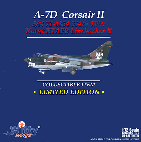 A-7D コルセア 2 アメリカ空軍 第354戦術航空団　ラインバッカー 2 (71-0354) 完成品 (ウイッティ・ウイングス 1/72 スカイ ガーディアン シリーズ （現用機） No.75151) 商品画像