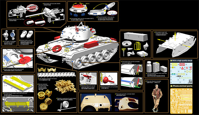 M24 チャーフィー 軽戦車 英軍仕様 (大戦型) ＋ 戦車兵1体 プラモデル (ブロンコモデル 1/35 AFVモデル No.CB35068) 商品画像_2