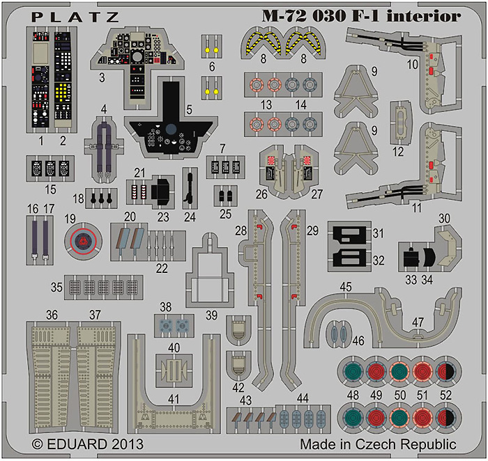 航空自衛隊 F-1用 ディテールアップ エッチングパーツ (内装用) エッチング (プラッツ 1/72 アクセサリーパーツ No.M72-030) 商品画像_1