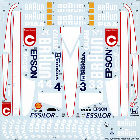 ティレル 020 日本GP スペアデカール デカール (スタジオ27 F-1 オリジナルデカール No.SDT2030) 商品画像