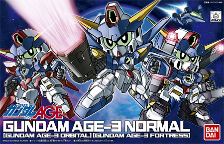 ガンダム AGE-3 ノーマル / ガンダム AGE-3 オービタル / ガンダム AGE-3 フォートレス プラモデル (バンダイ SDガンダム BB戦士 No.372) 商品画像