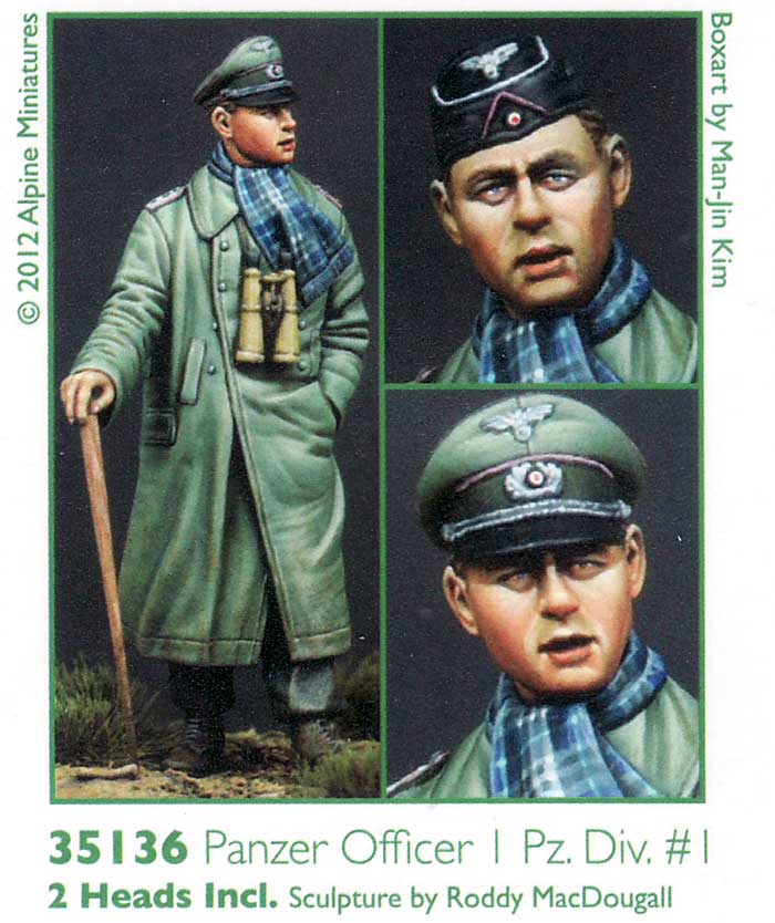 WW2 ドイツ 第1装甲師団 将校 #1 レジン (アルパイン 1/35 フィギュア No.AM35136) 商品画像_2