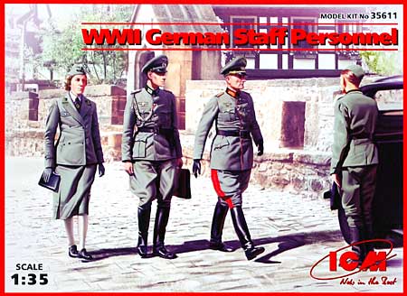 ドイツ軍 上級士官スタッフ 4体セット (将校2体＋女性兵士) プラモデル (ICM 1/35 ミリタリービークル・フィギュア No.35611) 商品画像