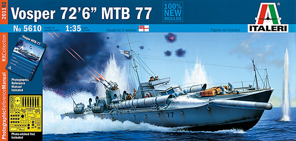 イギリス海軍 魚雷艇 ボスパー (エッチングパーツ・資料写真集付き) プラモデル (イタレリ 1/35 艦船モデルシリーズ No.5610) 商品画像