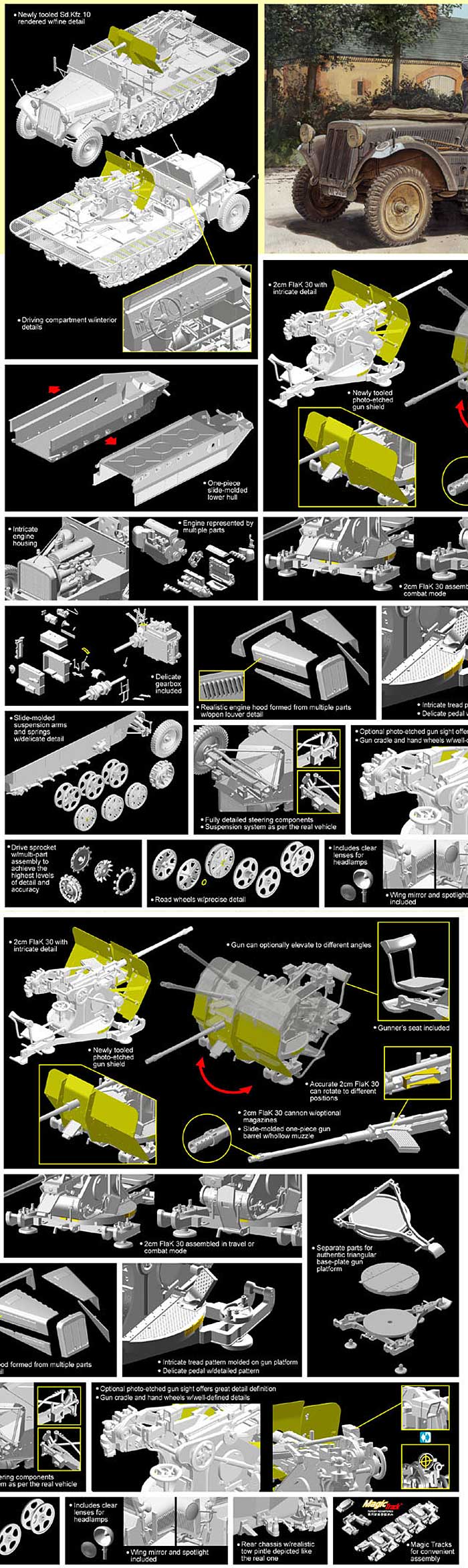 ドイツ Sd.Kfz.10/4 1tハーフトラック 2cm対空機関砲 FlaK30搭載型 プラモデル (サイバーホビー 1/35 AFV シリーズ （'39～'45 シリーズ） No.6739) 商品画像_3