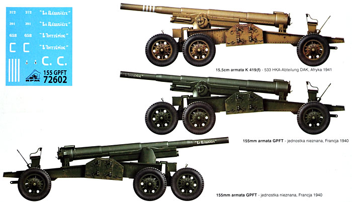 ドイツ GPFT 155mm野砲 K 419(ｆ) 1941年 北アフリカ プラモデル (RPM 1/72 ミリタリー No.72602) 商品画像_1
