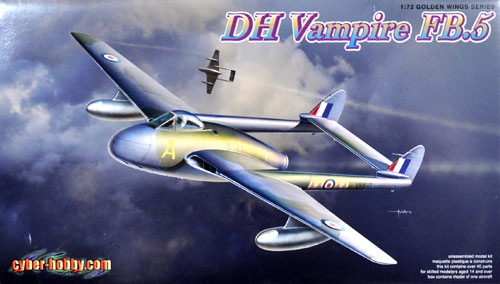イギリス空軍 戦闘爆撃機 デ･ハビランド･バンパイア FB.5 プラモデル (サイバーホビー 1/72 GOLDEN WINGS SERIES No.5085) 商品画像