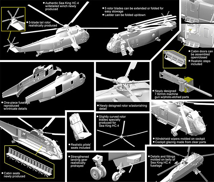 ウエストランド WS-61 シーキング HC.4 フォークランド プラモデル (サイバーホビー 1/72 GOLDEN WINGS SERIES No.5073) 商品画像_2